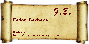 Fedor Barbara névjegykártya